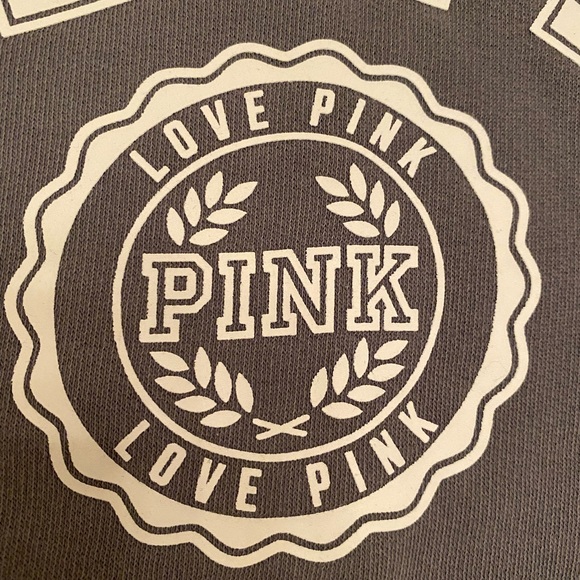 Pink oversized grey & white sweatshirt nice sz XS - Picture 7 of 12